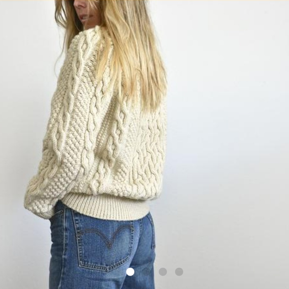 Vintage unisex cream fisherman's sweater